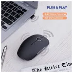 V8 Slim Wireless Silent Mouse 2.4G with Nano Receiver for Laptop/ PC /Mack Book (Black)