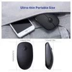 V8 Slim Wireless Silent Mouse 2.4G with Nano Receiver for Laptop/ PC /Mack Book (Black)