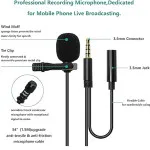 Clip-on Lapel Lavalier Microphone 3.5mm Jack Hands-free Mini Wired Condenser Mic