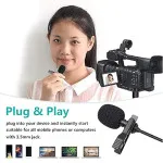 Clip-on Lapel Lavalier Microphone 3.5mm Jack Hands-free Mini Wired Condenser Mic