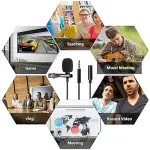 Clip-on Lapel Lavalier Microphone 3.5mm Jack Hands-free Mini Wired Condenser Mic