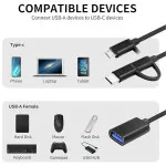 Fast 3 In 1 Cable HDMI Charging & Data Sync For Phone Type-C/Micro USB/iPhone UK