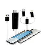 Fast 3 In 1 Cable HDMI Charging & Data Sync For Phone Type-C/Micro USB/iPhone UK