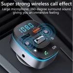 BT 5.0 FM Transmitter Hand free Dual USB Mp3 Player Car Phone Wireless Charger