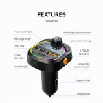 Universal Bluetooth & FM Transmitter Adapter 2USB & Type C MP3 Player Charger