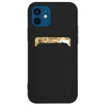 Case For iPhone 12 With Silicone Card Holder Black