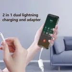 Best 2-in-1 Dual 8-Pin iPhone Adapter Audio & Charging Hub Compatible With iPhone/iPad