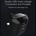 Fast Dual USB Port 3 Pin Plug Wall Charger Adapter For Mobile Phone with Charging Cable For iPhone