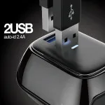 Fast Dual USB Port 3 Pin Plug Wall Charger Adapter For Mobile Phone with Charging Cable For iPhone