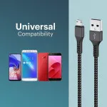 3A Fast Micro USB Nylon Braided Charging Cable & Data Sync Cable Lead For All Samsung Oppo Vivo Huawei