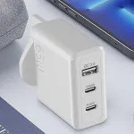 Best 3-Pin Mains Wall Plug Dual Type C & USB Charger Adapter For Phone UK