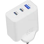 Best 3-Pin Mains Wall Plug Dual Type C & USB Charger Adapter For Phone UK