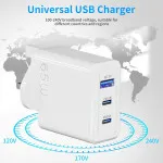 Best 3-Pin Mains Wall Plug Dual Type C & USB Charger Adapter For Phone UK