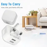 Universal 2.1A Fast Dual USB 3 Pin Wall Plug Charger Adapter For Smart Phones Tablet UK