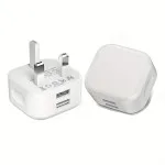 Universal 2.1A Fast Dual USB 3 Pin Wall Plug Charger Adapter For Smart Phones Tablet UK