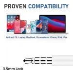 White Wired Headset 3.5mm Jack with Mic Deep Sound Bass Boosted Sound For Androids