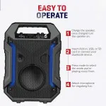 Bluetooth Karaoke Speaker with Microphone & LED Lights Portable Party Speaker