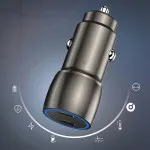 Dual Type-C USB Port Car Charger PD 40W Fast Charging Adapter