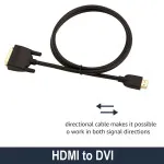 Universal Bi-Directional HDMI to DVI Adapter (1080p) Gold Plated -UK