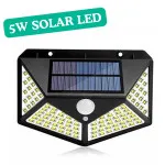 5W LED Solar Motion Sensor Light, Waterproof Outdoor Security Wall Lamp for Garden and Post – UK