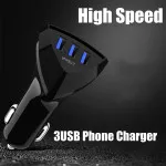 3 USB Ports Car Mobile Phone Charging Power Adapter Fits iPhone Samsung