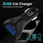 3 USB Ports Car Mobile Phone Charging Power Adapter Fits iPhone Samsung