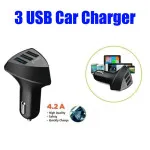 3 USB Ports Car Mobile Phone Charging Power Adapter Fits iPhone Samsung