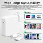 3 Pin Wall Plug Type C Charger Adapter Fast Charger For MacBook, iPhone, Samsung, iPads