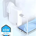 3 Pin Wall Plug Type C Charger Adapter Fast Charger For MacBook, iPhone, Samsung, iPads