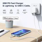20W Fast Type C Wall Plug Mobile Phone Charger Adapter For iPhone, Samsung Laptop - UK