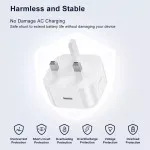 20W Fast Type C Wall Plug Mobile Phone Charger Adapter For iPhone, Samsung Laptop - UK