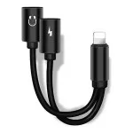 2in1 Dual Lightning Headphone Jack AUX Audio and Charge Adaptor For iPhone
