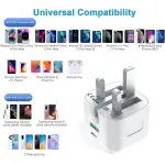 20W USB-C PD Fast Charger & Cable for iPhone 14, 15 - Dual Port QC 3.0 UK Plug