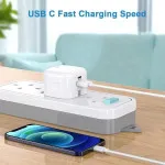 20W USB-C PD Fast Charger & Cable for iPhone 14, 15 - Dual Port QC 3.0 UK Plug