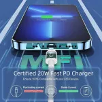 20W USB-C PD Fast Charger & Cable for iPhone 14, 15 - Dual Port QC 3.0 UK Plug