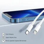 20W USB-C PD Fast Charger & Cable for iPhone 14, 15 - Dual Port QC 3.0 UK Plug