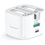 20W USB-C PD Fast Charger & Cable for iPhone 14, 15 - Dual Port QC 3.0 UK Plug