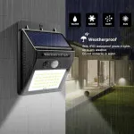 Solar Security Light with Motion Sensor LED, Outdoor Waterproof Garden Wall Lamp - UK
