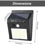 Solar Security Light with Motion Sensor LED, Outdoor Waterproof Garden Wall Lamp - UK