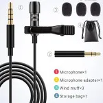 Professional Omnidirectional Lavalier Microphone 3.5mm - Clip-On Lapel Mic for Smartphone DSLR Camera PC | UK