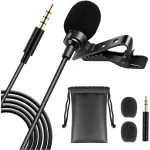 Professional Omnidirectional Lavalier Microphone 3.5mm - Clip-On Lapel Mic for Smartphone DSLR Camera PC | UK
