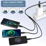 1.2M Unbreakable 3-IN-1 Nylon Braided Fast Charging Cable | Lightning, Type C, Micro USB | Smartphones & Tablets