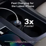 38W Fast Mobile Phone Charge Dual Port USB C Aluminum Car Charger Adapter