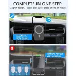 15W Magnetic Wireless Car Charger for iPhone - Qi Fast Charging Mag-Safe Mount Dashboard Air Vent Holder | UK