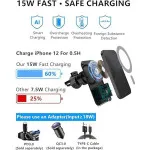 15W Magnetic Wireless Car Charger for iPhone - Qi Fast Charging Mag-Safe Mount Dashboard Air Vent Holder | UK