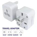 Global Travel Adapter UK EU US AU Multi-Plug Converter 3-Pin/2-Pin