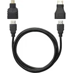 3-in-1 HDMI Cable with Mini & Micro Adapters - 1.5m, 1080p Full HD