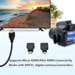 3-in-1 HDMI Cable with Mini & Micro Adapters - 1.5m, 1080p Full HD