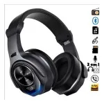 Black Wireless Bluetooth Headphones with Twistout Speaker - 2-in-1 Design