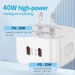 20W USB-C PD Super Fast Charger Dual USB Type-C 40W Power Adapter for Phones & Tablets | UK